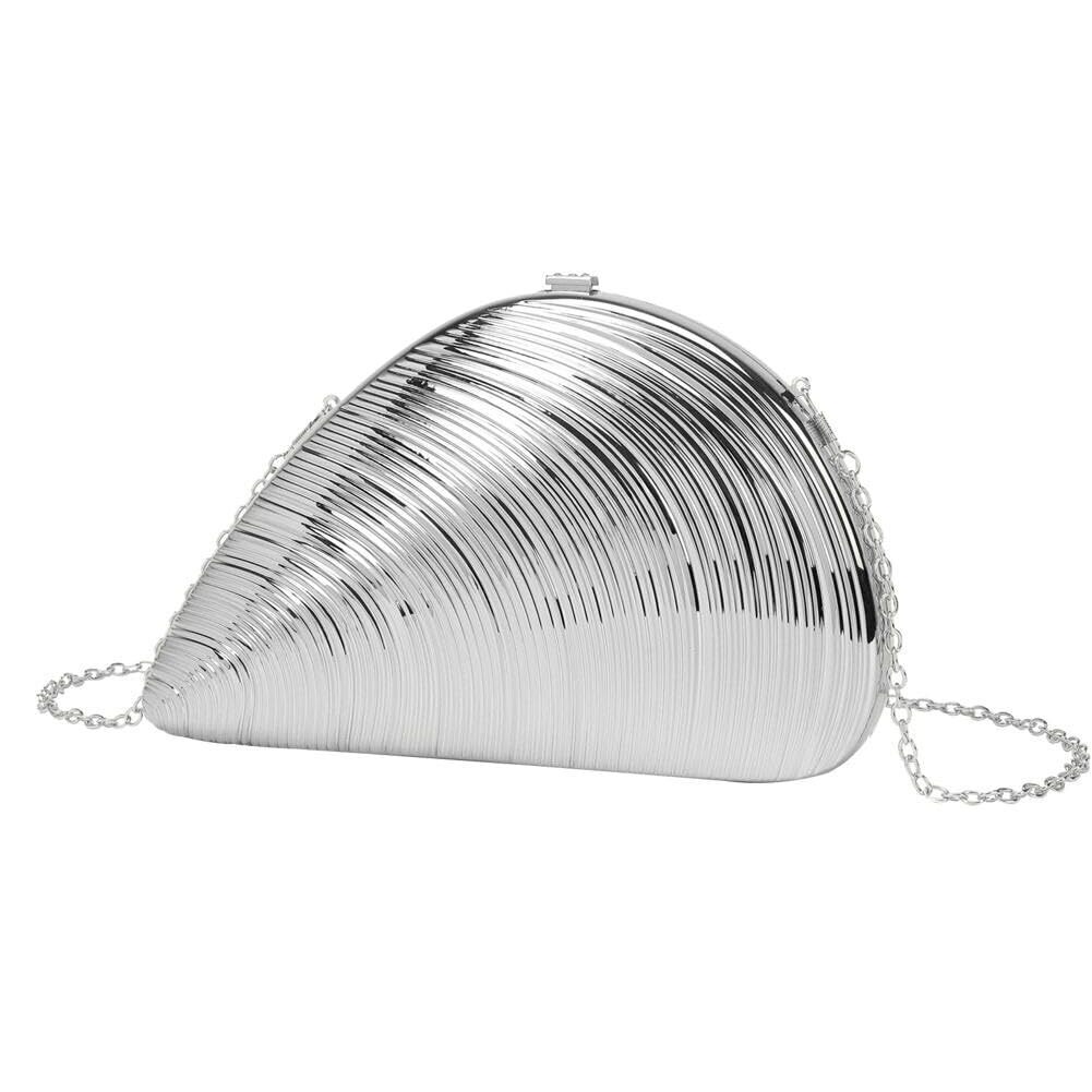 9356 Seashell Acrylic Evening Clutch Bag 2025 Glitter Purse Handbag Chain